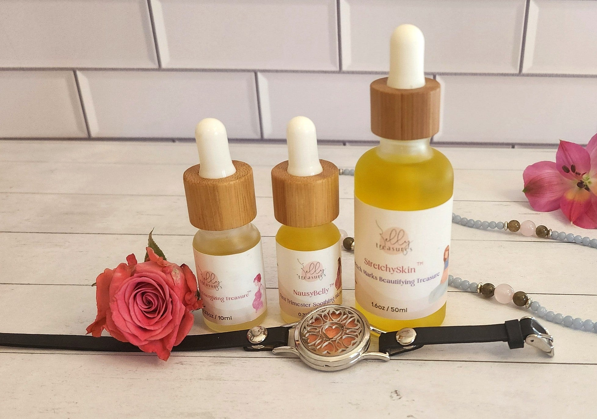 Pregnancy Kit No.2- StretchySkin + 2 Dropper bottles With A Bracelet